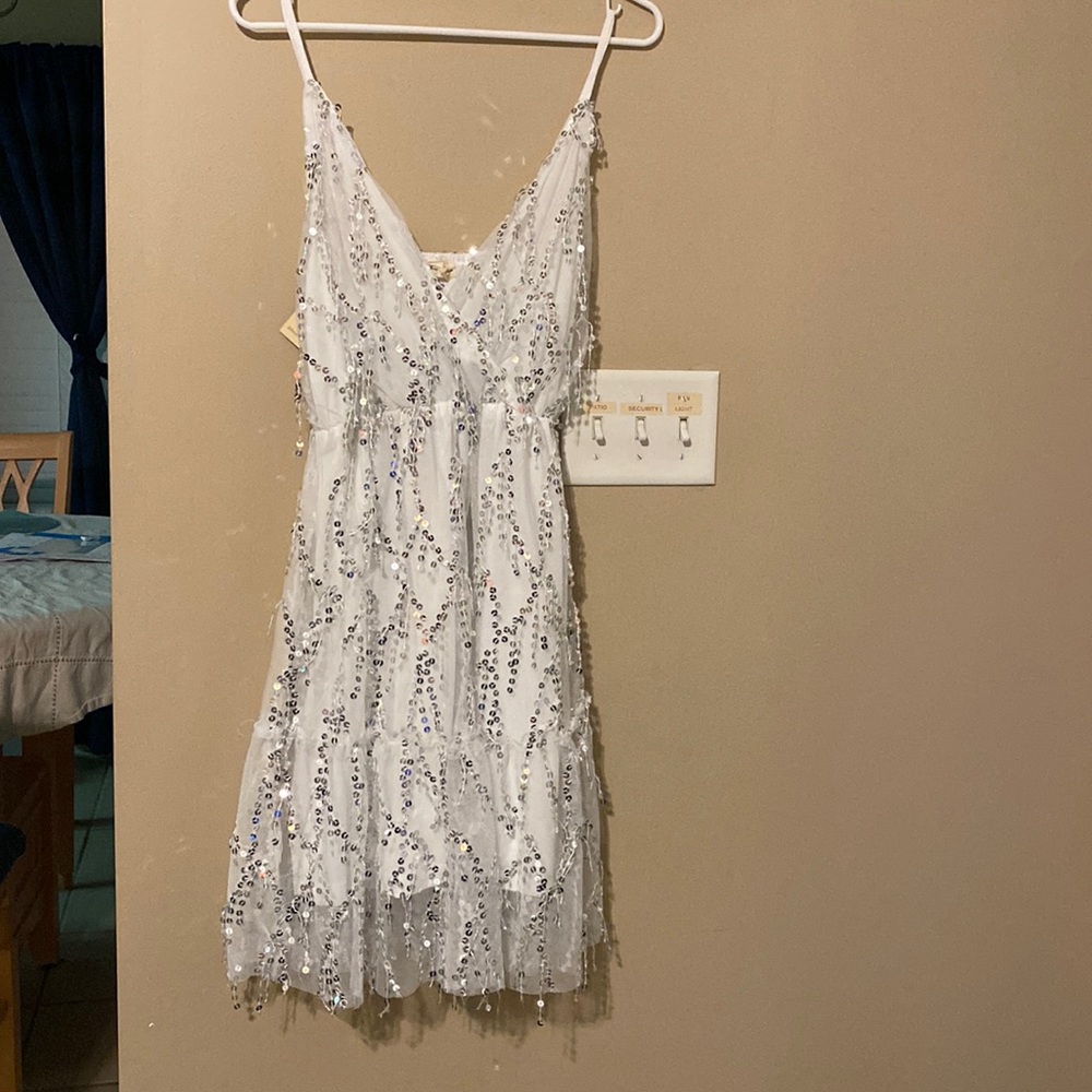 White sequin dress, bride, bachelorette